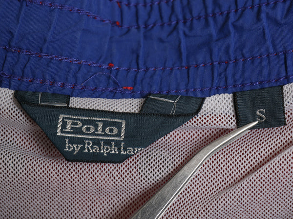90s ポロ ラルフローレン ナイロン ショートパンツ メンズ S / オールド サーフ スイム ショーツ 海パン 短パン 水陸両用 インナー付き 赤