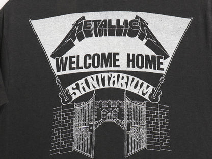 80s USA製 メタリカ 両面 プリント Tシャツ メンズ M 小さめ S ヴィンテージ グラフィック アート イラスト バンド ロック メタル 黒 バンT