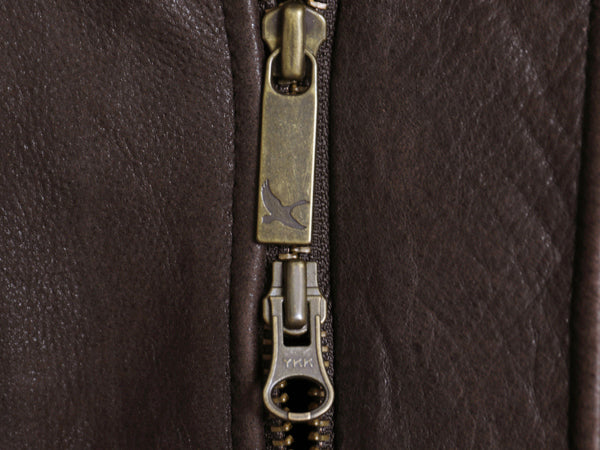 00s エディ―バウアー 本革 レザー ダウン ジャケット メンズ XL 古着 オールド 革ジャン G-1 タイプ フライト ミリタリー 大きいサイズ 茶