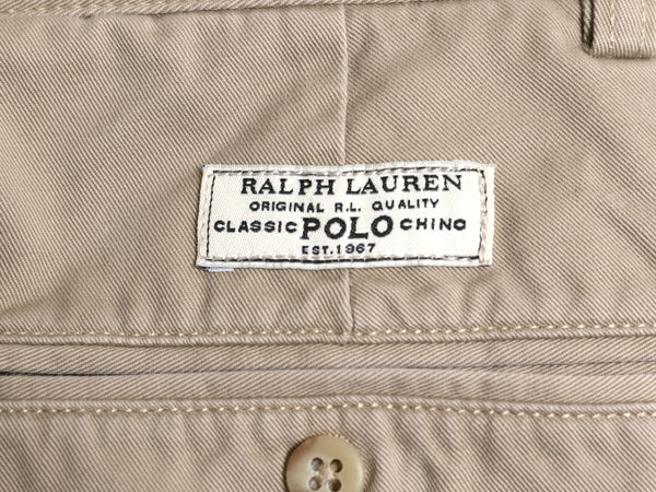 90s ポロ ラルフローレン コットン チノ パンツ 33 32 / オールド スラックス チノパン ストレート ノータック アーミー タイプ ポロチノ