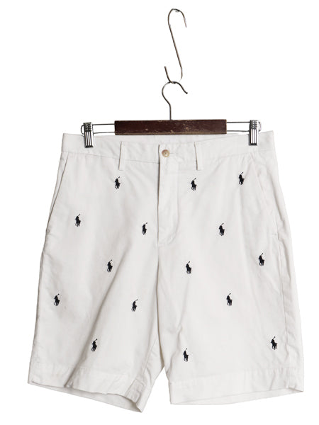 ポロ ラルフローレン 総柄 チノ ショートパンツ メンズ 30 チノパン コットン STRETCH CLASSIC FIT ノータック アーミー タイプ モノグラム