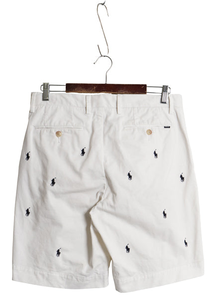 ポロ ラルフローレン 総柄 チノ ショートパンツ メンズ 30 チノパン コットン STRETCH CLASSIC FIT ノータック アーミー タイプ モノグラム