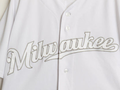 ブルワーズ ベースボール シャツ メンズ XXL 程/ MLB オフィシャル マジェスティック 大リーグ ユニフォーム 重ね着 ジャージ 大きいサイズ