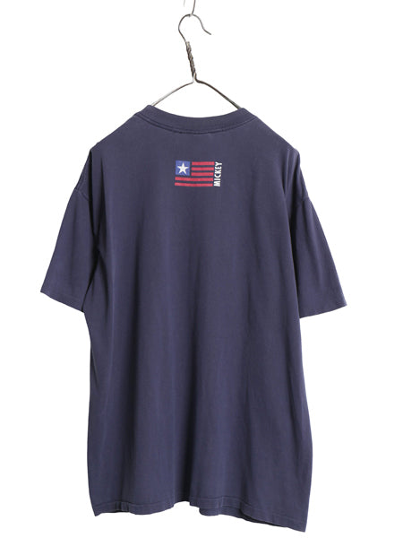 90s ミッキー 両面 プリント Tシャツ メンズ レディース XL 程 オールド ディズニー オフィシャル キャラクター イラスト シングルステッチ