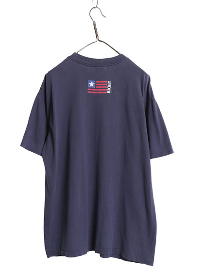 90s ミッキー 両面 プリント Tシャツ メンズ レディース XL 程 オールド ディズニー オフィシャル キャラクター イラスト シングルステッチ