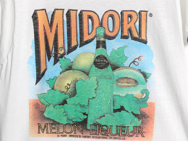 70s USA製 企業 サントリー 両面 イラスト プリント 半袖 リンガー Tシャツ メンズ レディース L  小さめM 程 ヴィンテージ グラフィック 
