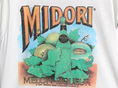70s USA製 企業 サントリー 両面 イラスト プリント 半袖 リンガー Tシャツ メンズ レディース L  小さめM 程 ヴィンテージ グラフィック 