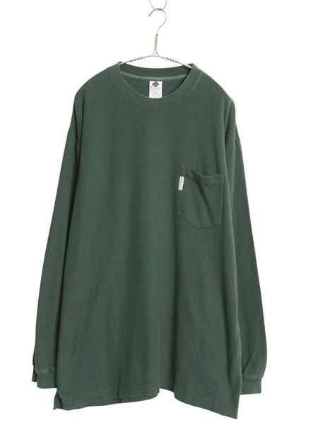 90s コロンビア ポケット付き 鹿の子 長袖 Tシャツ メンズ XXL オールド ロンT ポケT ロングスリーブ コットン ワンポイント 大きいサイズ