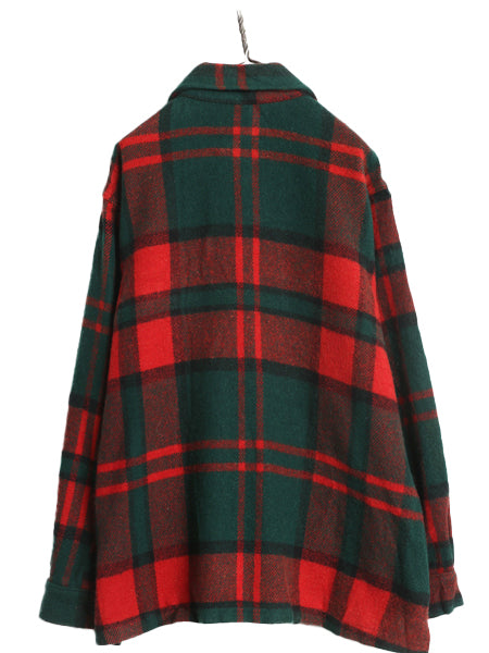 70s USA製 ウールリッチ チェック CPO ウール シャツ ジャケット メンズ XL 小さめ L 程 ヴィンテージ 4ポケット ボックス ヘビーウェイト