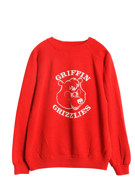 80s USA製 キャラクター イラスト プリント スウェット メンズ レディース M / ヴィンテージ アニマル グラフィック トレーナー 裏起毛 赤