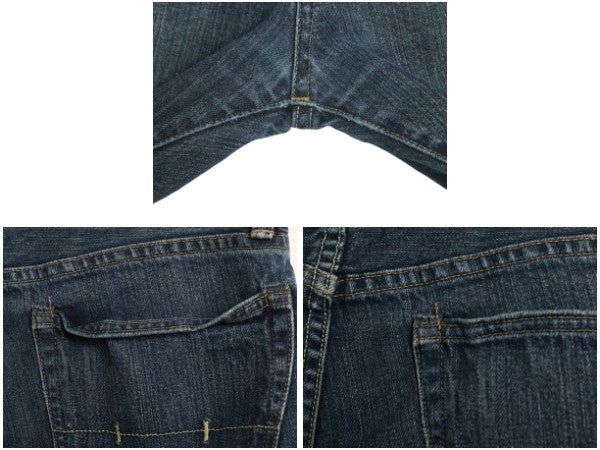 ポロ ラルフローレン デニム パンツ メンズ 32 30 / ヴィンテージ モデル ジーンズ ジーパン ストレート 濃紺 革パッチ シングルステッチ