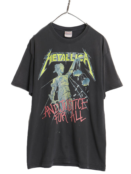 00s メタリカ イラスト プリント Tシャツ メンズ XL オールド オフィシャル バンド ロック メタル グラフィック アート ヘビーウェイト 黒
