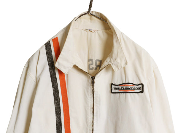 60s USA製 ★ チャンピオン x ハーレーダビッドソン レーシング ジャケット メンズ L 古着 ヴィンテージ ランタグ コットン スイングトップ