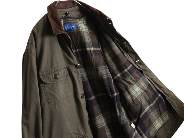 00s ジェイクルー ダック ハンティング ジャケット メンズ M / オールド アウトドア カバーオール フィールド コート ウール ライナー 付き