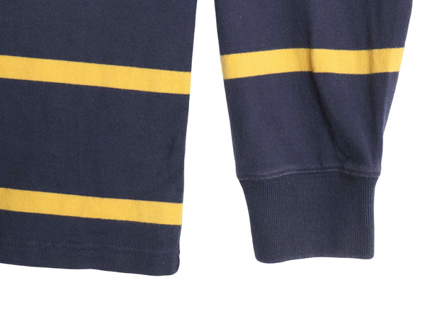90s ポロ ラルフローレン ボーダー 長袖 ラガーシャツ キッズ XL メンズ S オールド ラグビー ポロシャツ カットソー ボックス 長袖シャツ