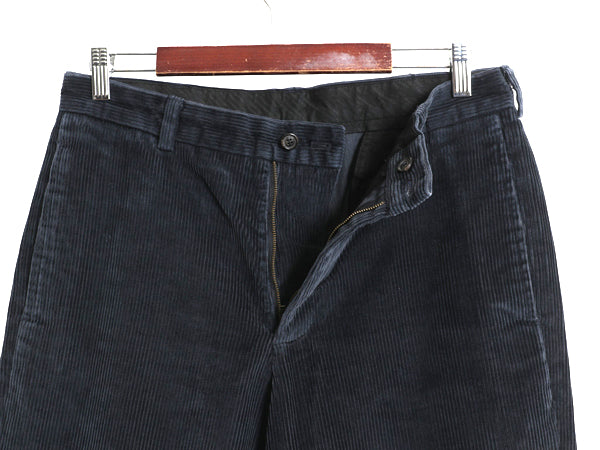 ブルックスブラザーズ 太畝 コーデュロイ パンツ メンズ 32 30 / 古着 ノータック スラックス ストレート コーズ トラウザー 無地 ネイビー