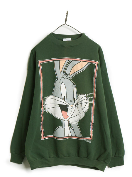 90s USA製 ワーナー バックスバニー プリント スウェット メンズ レディース XL / オールド トレーナー 裏起毛 キャラクター 大きいサイズ