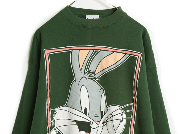 90s USA製 ワーナー バックスバニー プリント スウェット メンズ レディース XL / オールド トレーナー 裏起毛 キャラクター 大きいサイズ