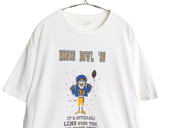 90s USA ペプシ フットボール プリント 半袖 Tシャツ メンズ L / オールド 企業 キャラクター イラスト グラフィック シングルステッチ 白