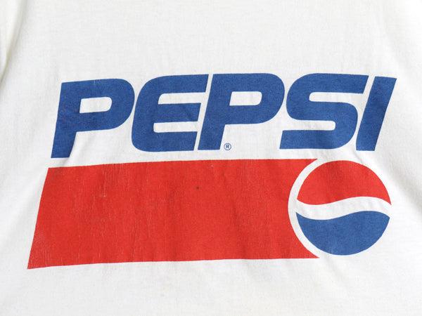 90s USA ペプシ フットボール プリント 半袖 Tシャツ メンズ L / オールド 企業 キャラクター イラスト グラフィック シングルステッチ 白