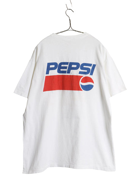 90s USA ペプシ フットボール プリント 半袖 Tシャツ メンズ L / オールド 企業 キャラクター イラスト グラフィック シングルステッチ 白