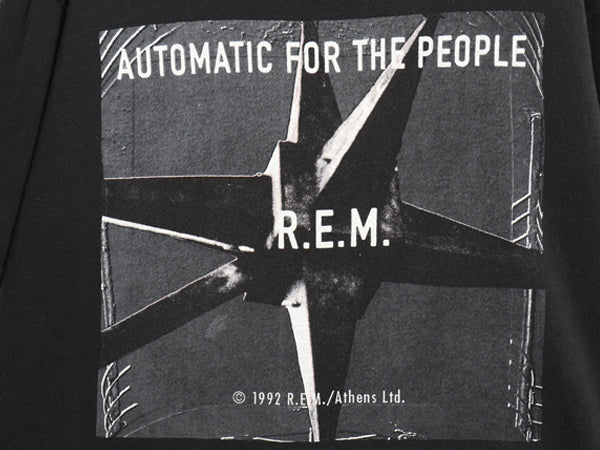 90s USA製 ★ R.E.M. イラスト プリント Tシャツ メンズ XL 古着 1992 オフィシャル 当時物 バンド ロック 大きいサイズ ヘビーウェイト 黒