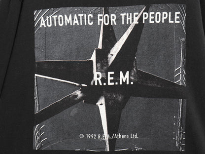 90s USA製 ★ R.E.M. イラスト プリント Tシャツ メンズ XL 古着 1992 オフィシャル 当時物 バンド ロック 大きいサイズ ヘビーウェイト 黒