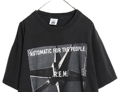 90s USA製 ★ R.E.M. イラスト プリント Tシャツ メンズ XL 古着 1992 オフィシャル 当時物 バンド ロック 大きいサイズ ヘビーウェイト 黒