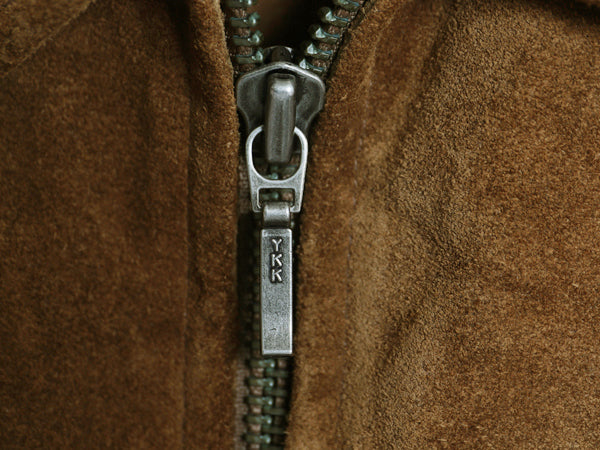 00s バナナリパブリック フルジップ 本革 スウェード レザー ジャケット レディース XS 程 オールド サファリ ブッシュ 革ジャン 4ポケット