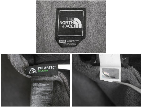 ノースフェイス デナリ ジャケット メンズ M 古着 アウトドア フリース ナイロン ブルゾン ハイネック フルジップ アウター ツートン 灰 黒