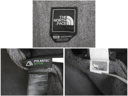 ノースフェイス デナリ ジャケット メンズ M 古着 アウトドア フリース ナイロン ブルゾン ハイネック フルジップ アウター ツートン 灰 黒