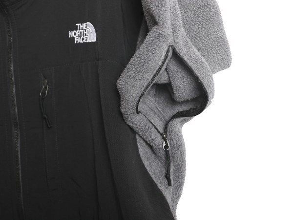 ノースフェイス デナリ ジャケット メンズ M 古着 アウトドア フリース ナイロン ブルゾン ハイネック フルジップ アウター ツートン 灰 黒