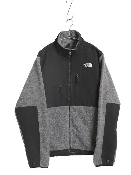 ノースフェイス デナリ ジャケット メンズ M 古着 アウトドア フリース ナイロン ブルゾン ハイネック フルジップ アウター ツートン 灰 黒