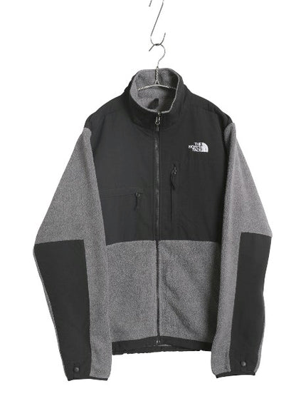 ノースフェイス デナリ ジャケット メンズ M 古着 アウトドア フリース ナイロン ブルゾン ハイネック フルジップ アウター ツートン 灰 黒