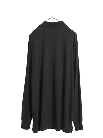 ポロ ラルフローレン 長袖 ポロシャツ メンズ XL / 長袖シャツ スムース コットン ストレッチ カットソー ロングスリーブ 大きいサイズ 黒
