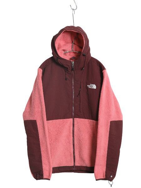 ノースフェイス フード付き デナリ ジャケット レディース L 古着 アウトドア フリース ナイロン パーカー ジャンパー フルジップ ツートン