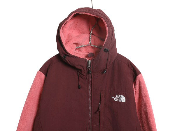 ノースフェイス フード付き デナリ ジャケット レディース L 古着 アウトドア フリース ナイロン パーカー ジャンパー フルジップ ツートン