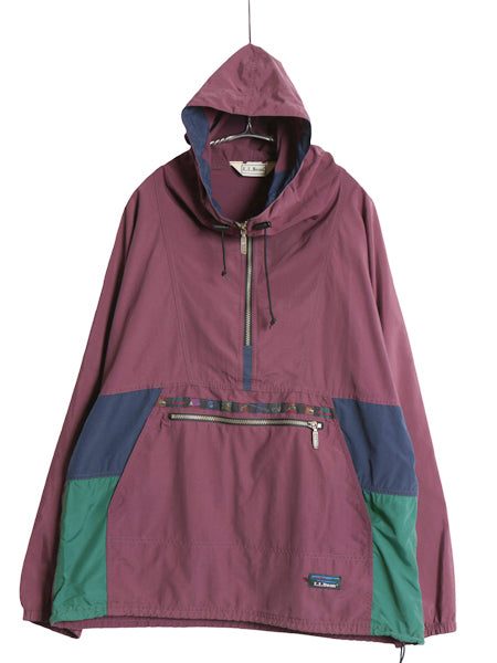 90s エルエルビーン ナイロン アノラック パーカー ジャケット メンズ XL 程/ 古着 オールド ハーフジップ マンパ パッカブル 大きいサイズ