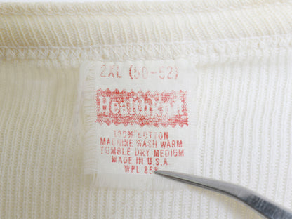 70s USA製 ヘルスニット ヘンリーネック アンダーシャツ メンズ XXL ヴィンテージ 長袖 Tシャツ サーマル リブ編み インナー 大きいサイズ