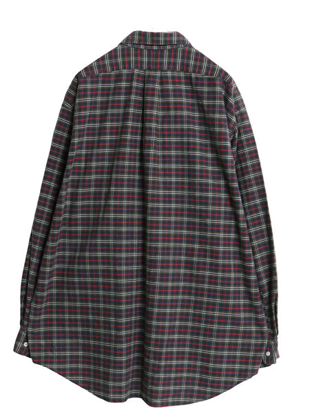 90s The Big Oxford ラルフローレン チェック 長袖 ボタンダウン シャツ メンズ XL 古着 オールド ポロ BD オックスフォード 大きいサイズ