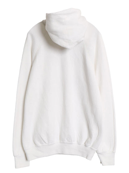 80s USA製 3段 カレッジ プリント スウェット パーカー メンズ レディース 小さめ XL / ヴィンテージ トレーナー 裏起毛 ラグラン ホワイト