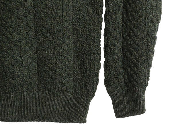 アイルランド製 AVOCA フィッシャーマン ニット セーター メンズ S レディース M 程/ アラン ケーブル メリノ ウール ローゲージ シンプル