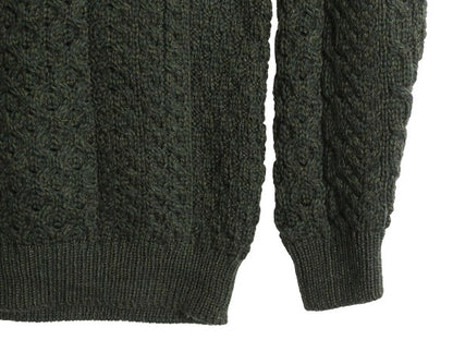 アイルランド製 AVOCA フィッシャーマン ニット セーター メンズ S レディース M 程/ アラン ケーブル メリノ ウール ローゲージ シンプル