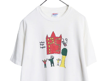 00s アート イラスト プリント Tシャツ メンズ L 古着 オールド スクール グラフィック キャラクター シングルステッチ ヘビーウェイト 白