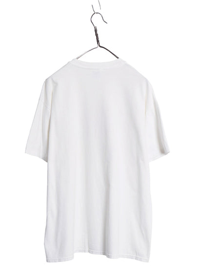00s アート イラスト プリント Tシャツ メンズ L 古着 オールド スクール グラフィック キャラクター シングルステッチ ヘビーウェイト 白
