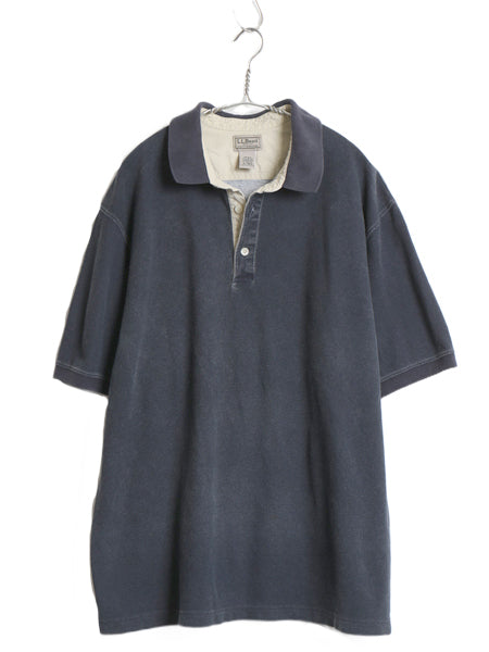 エルエルビーン 鹿の子 半袖 ポロシャツ メンズ XL / 古着 半袖シャツ 無地 コットン カットソー トップス きれいめ ボックス 大きいサイズ