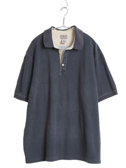 エルエルビーン 鹿の子 半袖 ポロシャツ メンズ XL / 古着 半袖シャツ 無地 コットン カットソー トップス きれいめ ボックス 大きいサイズ