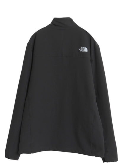 US企画 ノースフェイス WIND WALL ソフトシェル ジャケット メンズ L / アウトドア 防風 ストレッチ ジャンパー フルジップ 企業 ブラック