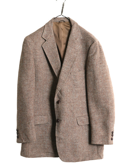 80s USA製 ハリスツイード テーラード ジャケット メンズ M 程/ 旧タグ ヴィンテージ ブレザー ツイード ウール トラッド シンプル 2ボタン
