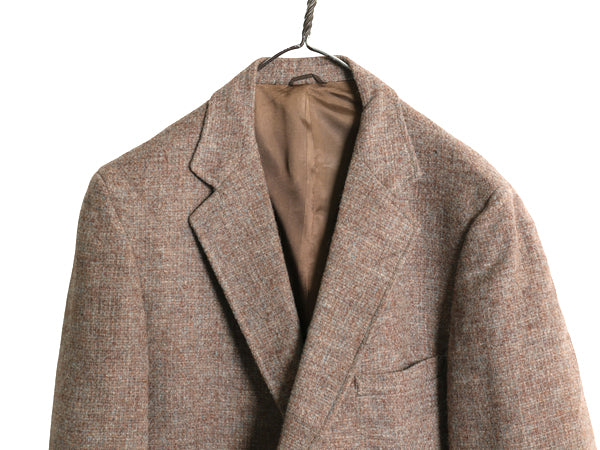 80s USA製 ハリスツイード テーラード ジャケット メンズ M 程/ 旧タグ ヴィンテージ ブレザー ツイード ウール トラッド シンプル 2ボタン